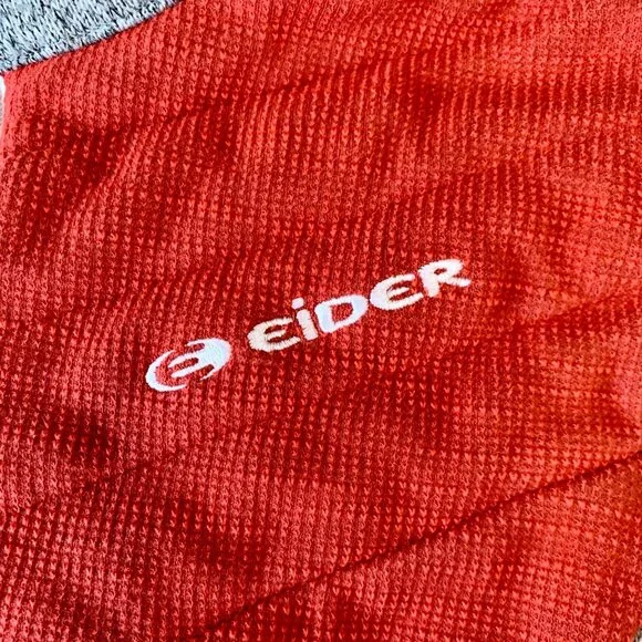 EIDER Fleece Pullover Top Womens Small S Red Gray 1/4 Zip Winter Better Sweater - Picture 4 of 8